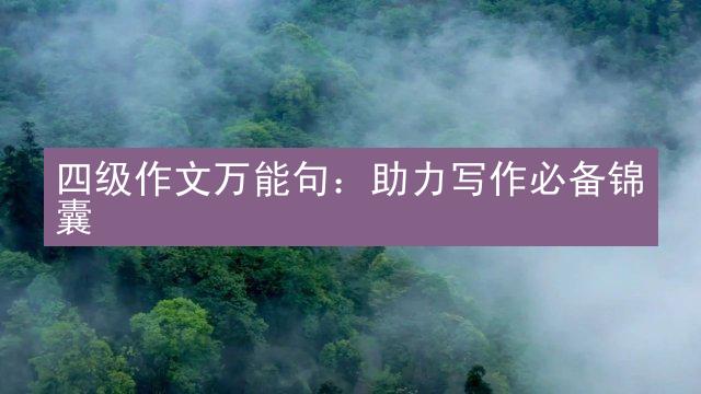 四级作文万能句：助力写作必备锦囊