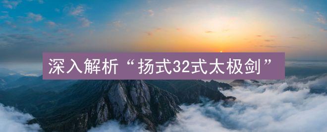 深入解析“扬式32式太极剑”